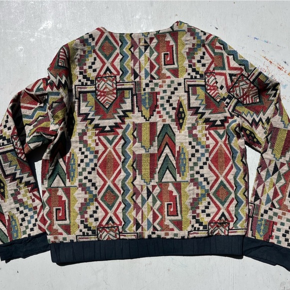 Women's Paramita Jacket Multicolor Aztec L Full Zip BOHO Far East Hippie Fairy - Picture 11 of 16